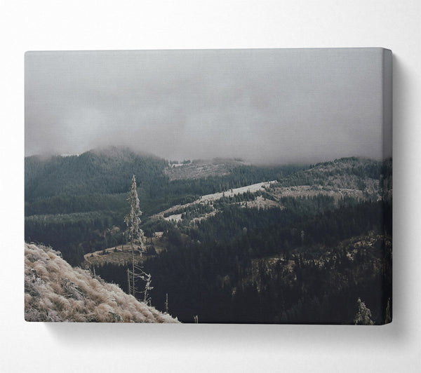  A Canvas Print of Gray Mist Over Hills Canvas Art
