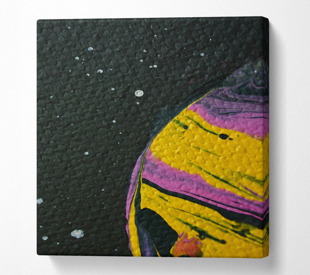  A Canvas Print of Yellow Cosmic Swirl Canvas Wall Art