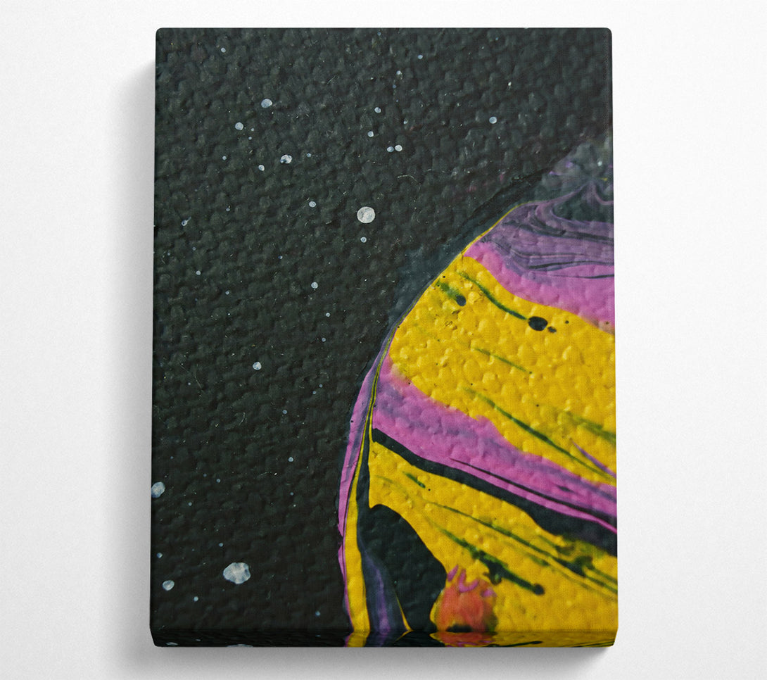  A Canvas Print of Yellow Cosmic Swirl Canvas Wall Art