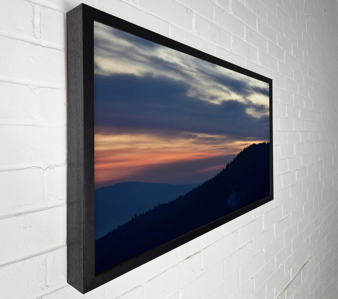  A Canvas Print of Crimson Mountain Silhouette Canvas Print