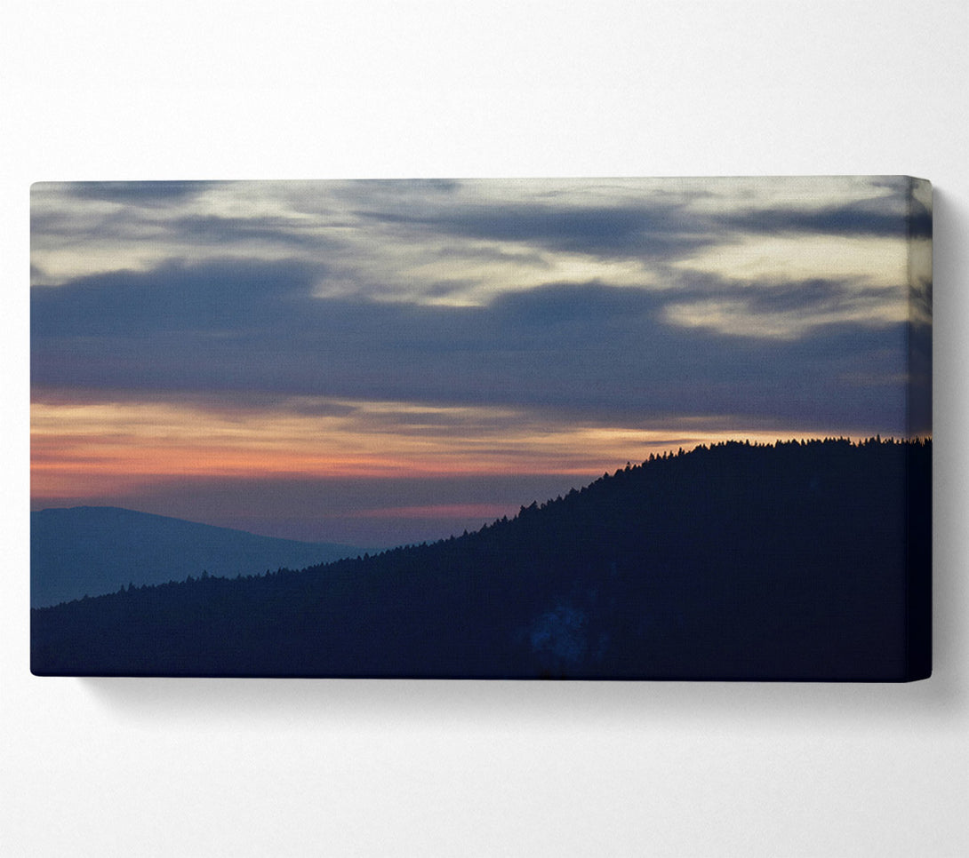  A Canvas Print of Crimson Mountain Silhouette Canvas Print