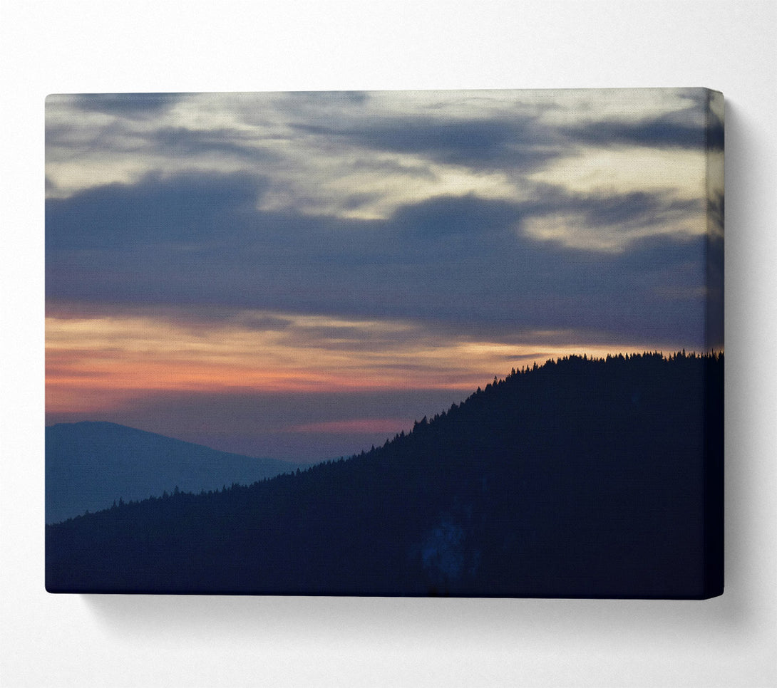 A Canvas Print of Crimson Mountain Silhouette Canvas Print