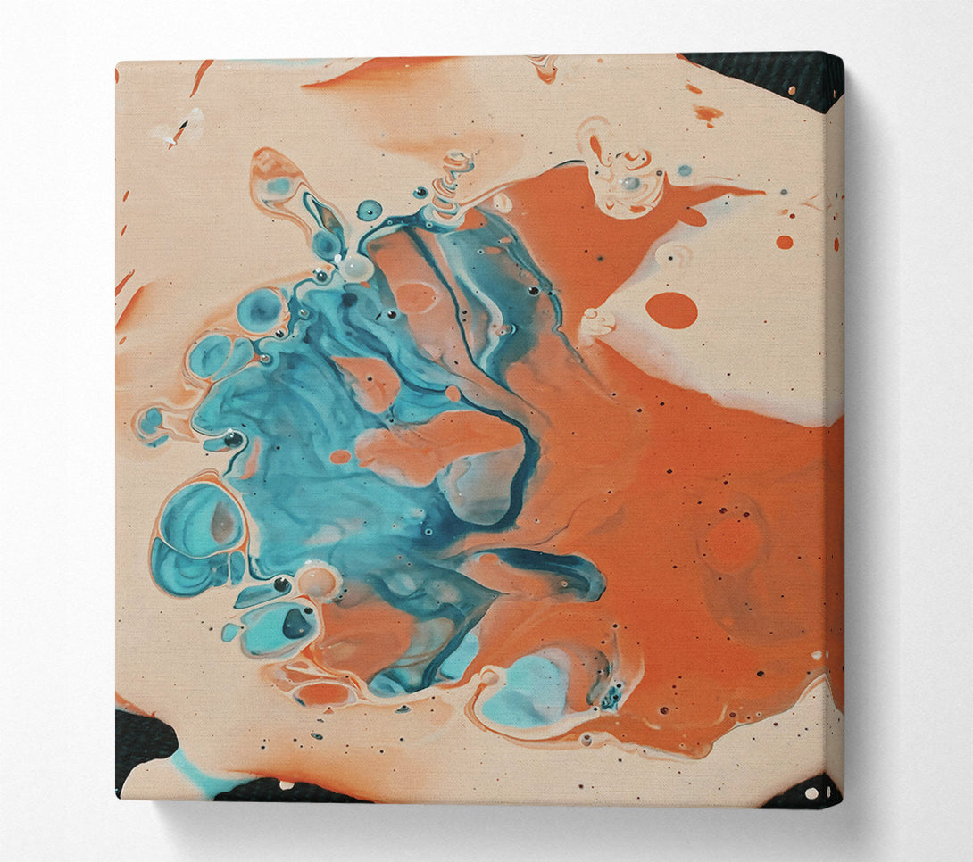  A Canvas Print of Coral Swirls And Dots Canvas Print