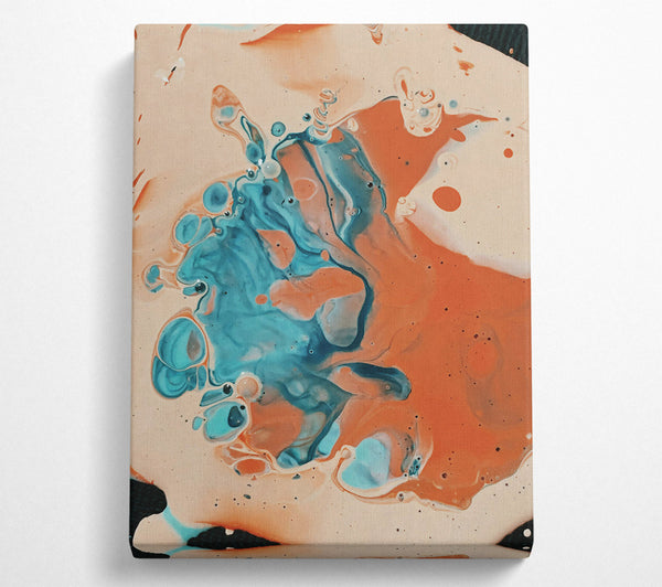  A Canvas Print of Coral Swirls And Dots Canvas Print