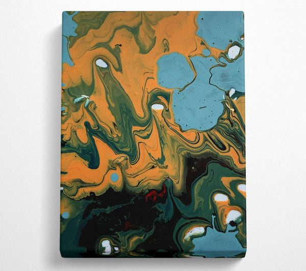  A Canvas Print of Orange Swirls Of Abstract Canvas Wall Art