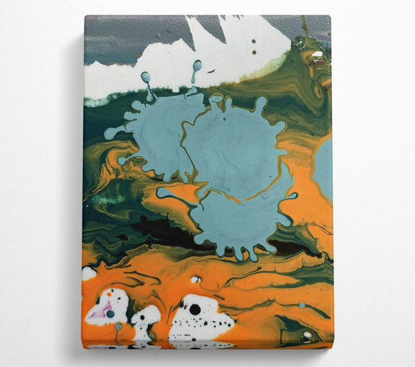  A Canvas Print of Teal Swirls And Blooms Canvas Art