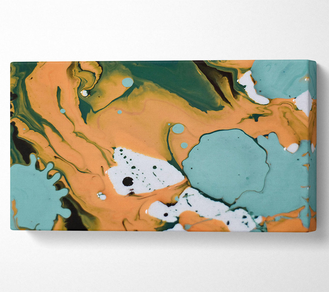  A Canvas Print of Teal Swirls And Drips Canvas Wall Art