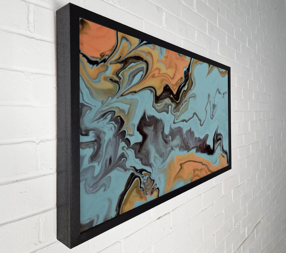  A Canvas Print of Aqua Flowing Swirls Canvas Print