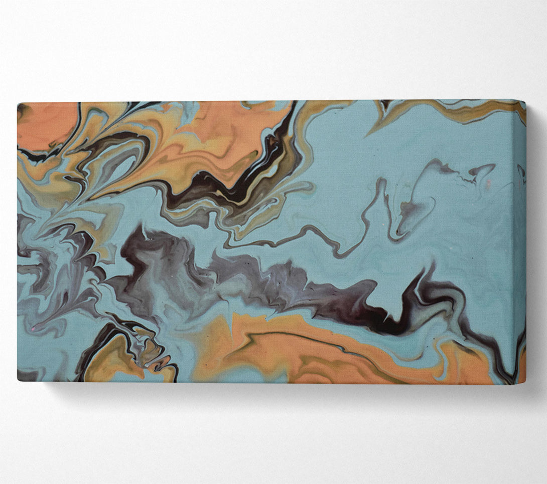  A Canvas Print of Aqua Flowing Swirls Canvas Print