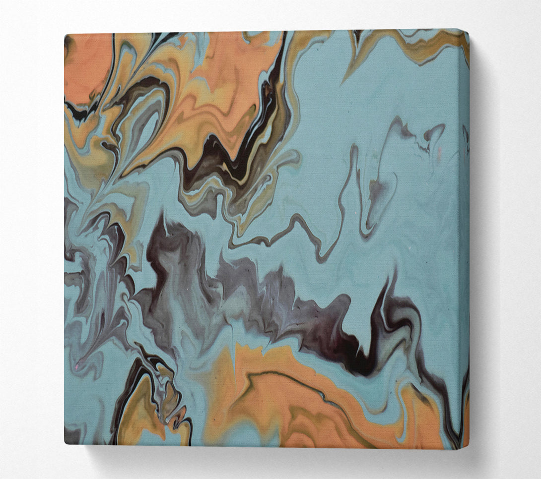  A Canvas Print of Aqua Flowing Swirls Canvas Print