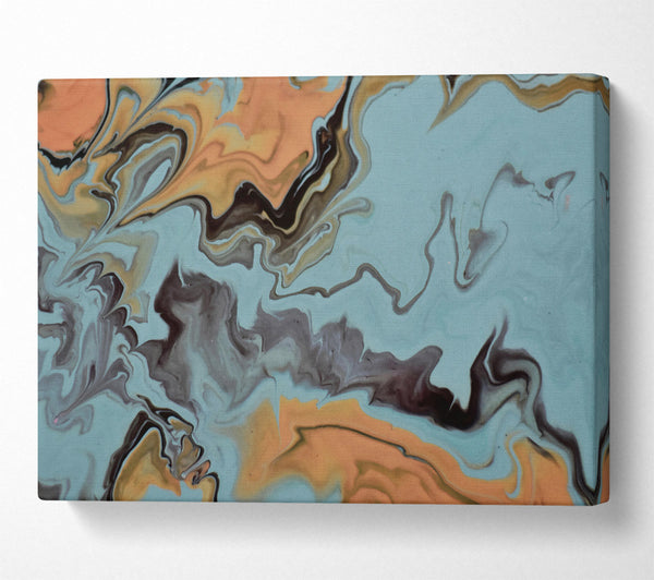  A Canvas Print of Aqua Flowing Swirls Canvas Print