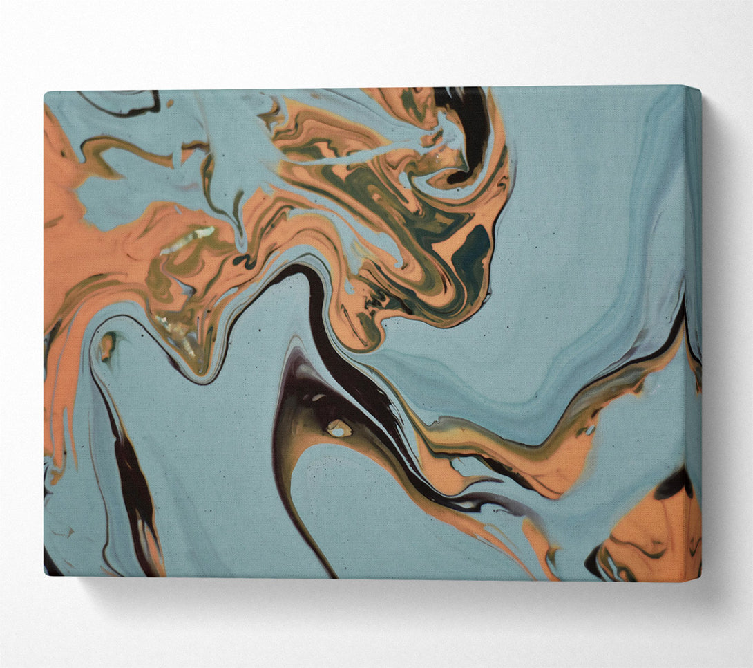  A Canvas Print of Teal Swirling Abstract Canvas Wall Art