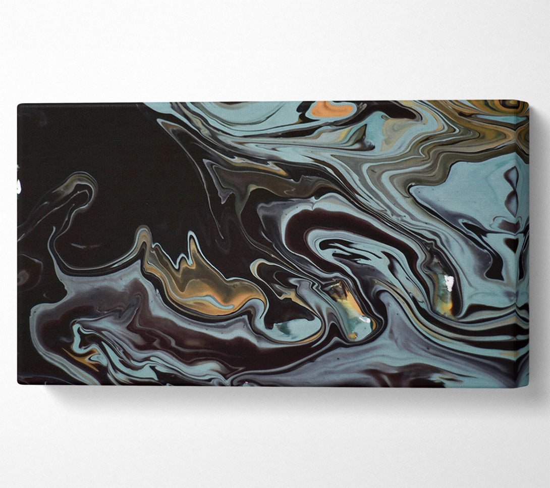  A Canvas Print of Teal Swirls And Shadows Canvas Print