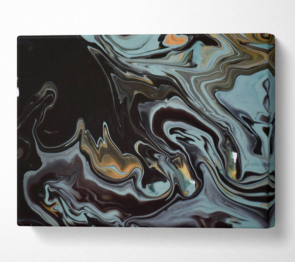  A Canvas Print of Teal Swirls And Shadows Canvas Print
