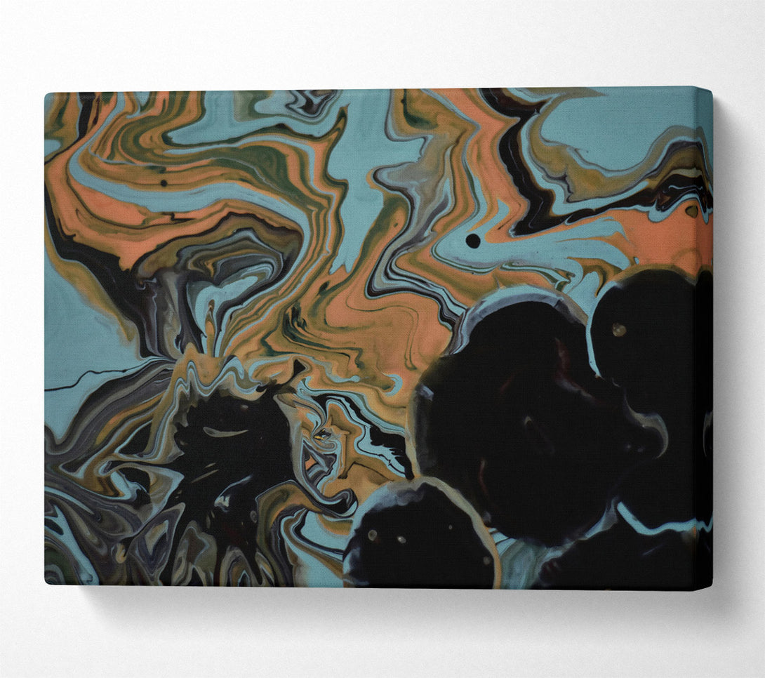 A Canvas Print of Teal Abstract Swirls Canvas Wall Art