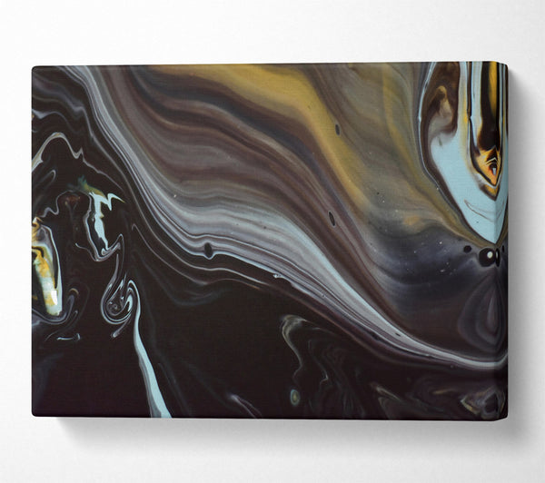  A Canvas Print of Black Swirling Currents Canvas Wall Art