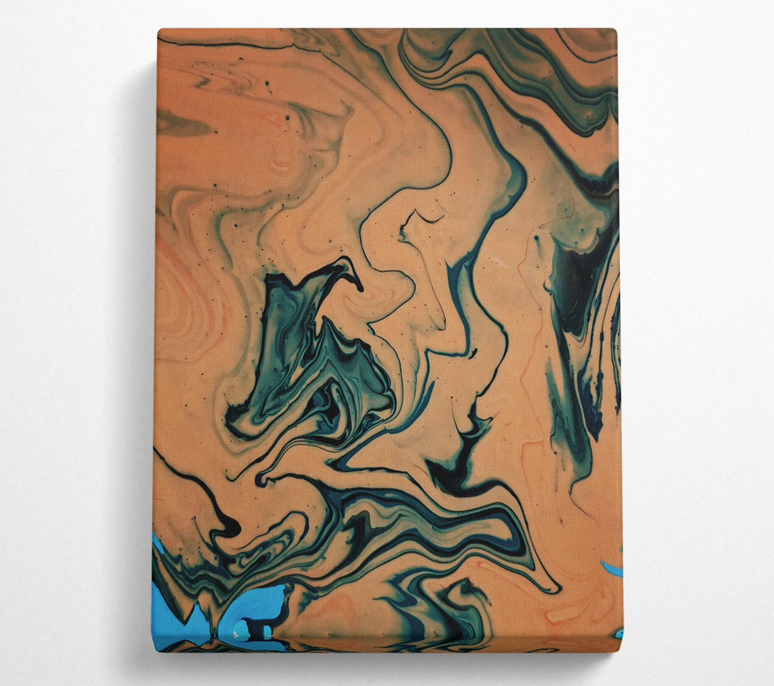  A Canvas Print of Peach Swirls And Lines Canvas Wall Art