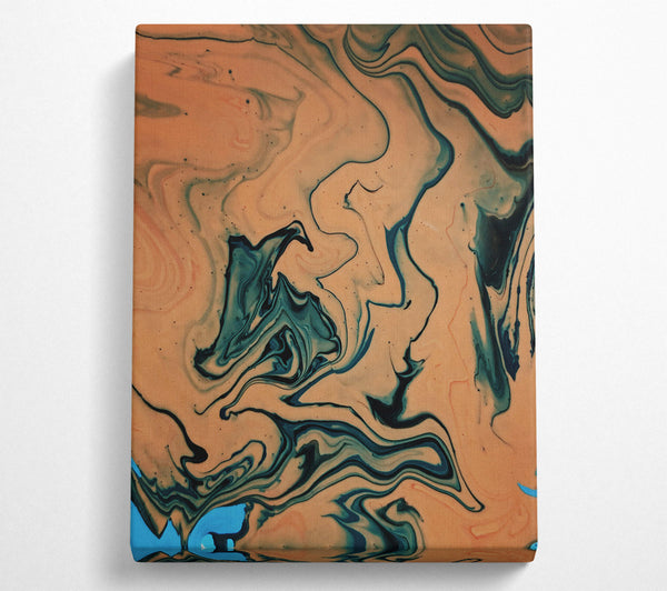  A Canvas Print of Peach Swirls And Lines Canvas Wall Art