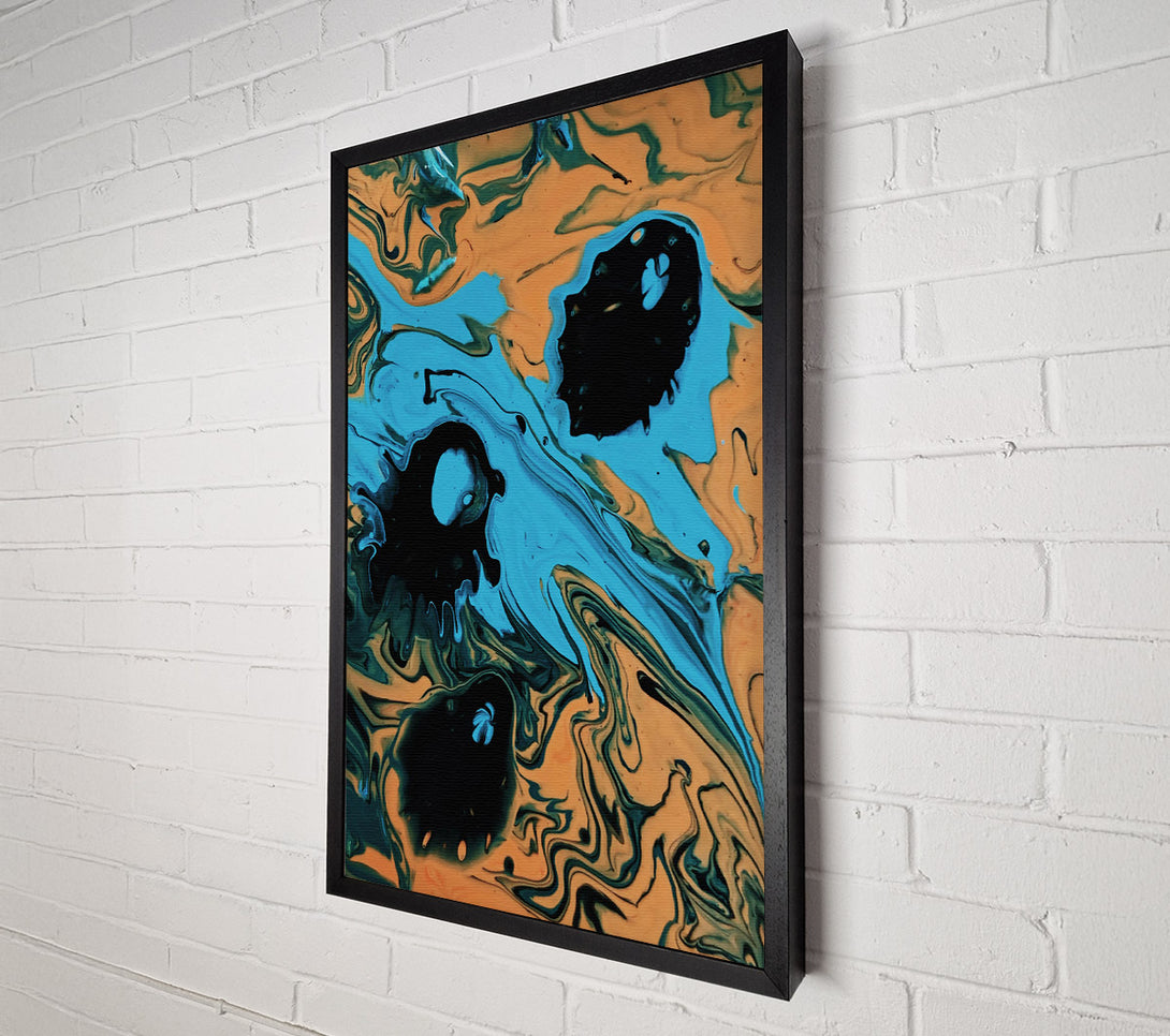  A Canvas Print of Azure Swirls And Black Canvas Wall Art