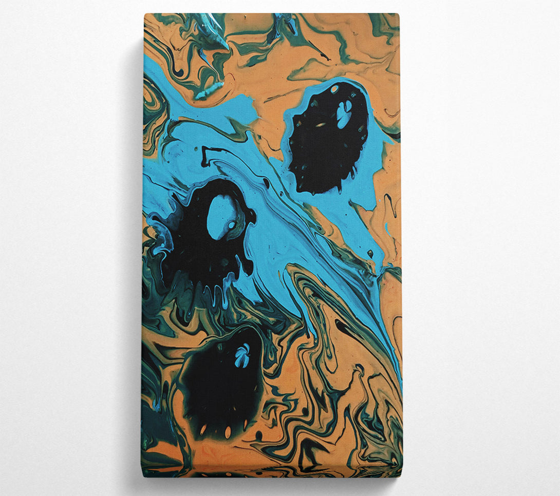  A Canvas Print of Azure Swirls And Black Canvas Wall Art