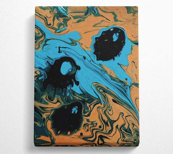  A Canvas Print of Azure Swirls And Black Canvas Wall Art