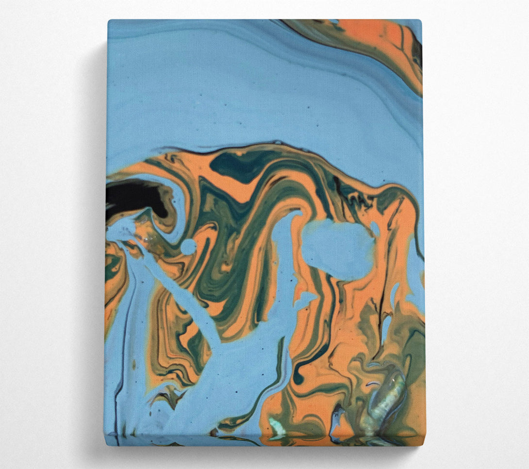  A Canvas Print of Orange Swirling Abstract Canvas Print