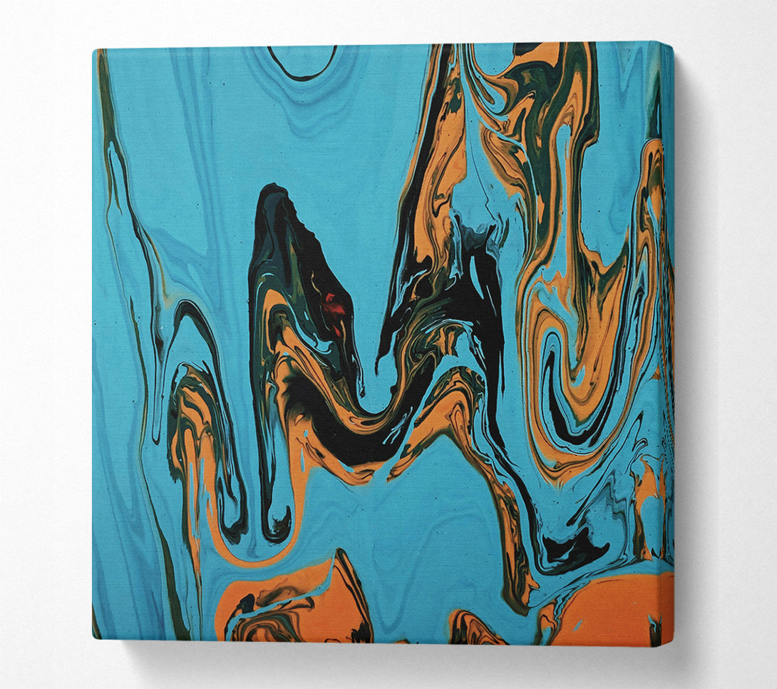  A Canvas Print of Azure Swirling Hues Canvas Wall Art