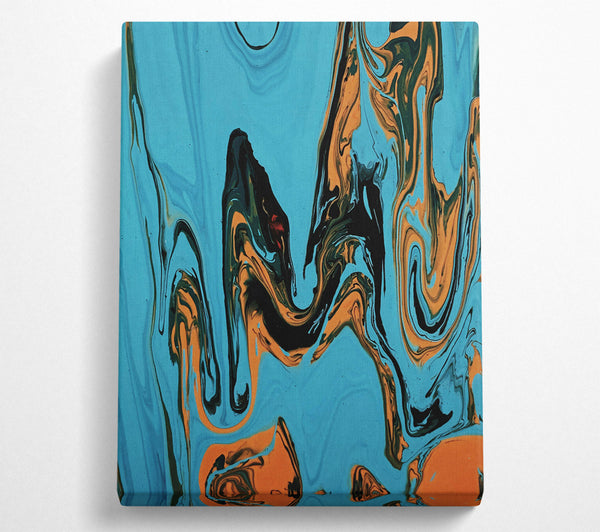  A Canvas Print of Azure Swirling Hues Canvas Wall Art