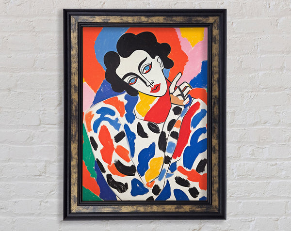 Matisse Style Woman Portrait Framed Print