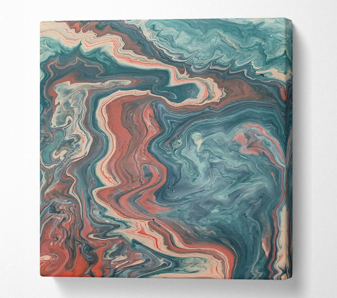  A Canvas Print of Teal Swirls And Flow Canvas Art