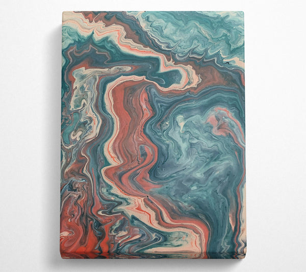  A Canvas Print of Teal Swirls And Flow Canvas Art