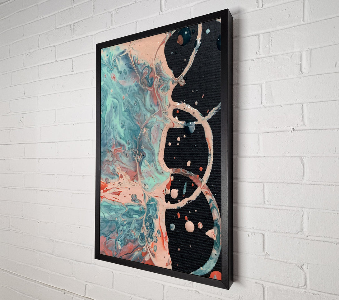  A Canvas Print of Peach And Teal Swirls Canvas Print