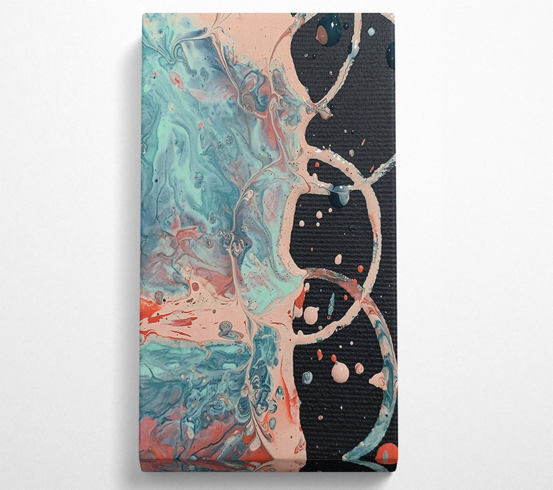  A Canvas Print of Peach And Teal Swirls Canvas Print