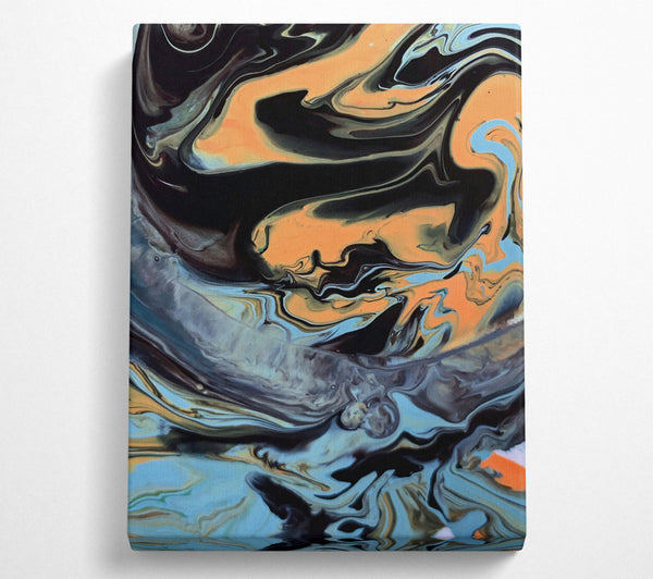  A Canvas Print of Black And Orange Swirls Canvas Wall Art