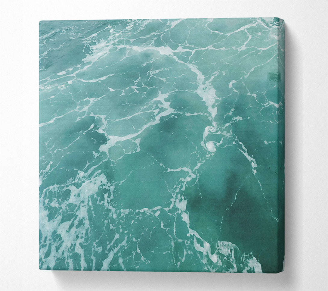  A Canvas Print of Turquoise Ocean Foam Canvas Wall Art