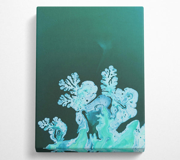  A Canvas Print of Teal Abstract Bloom Canvas Art