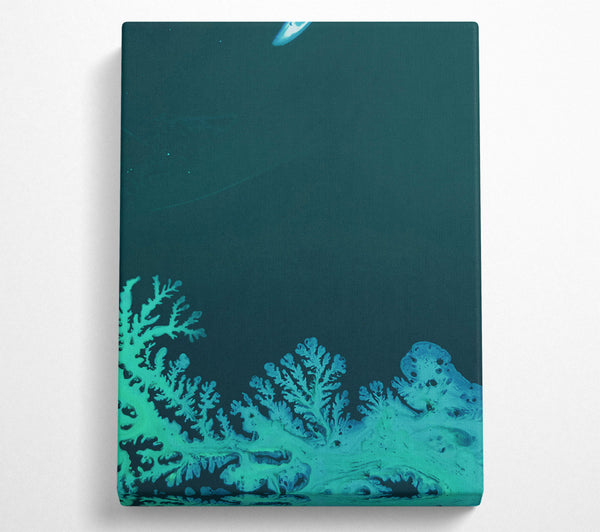  A Canvas Print of Teal Fractal Bloom Canvas Print