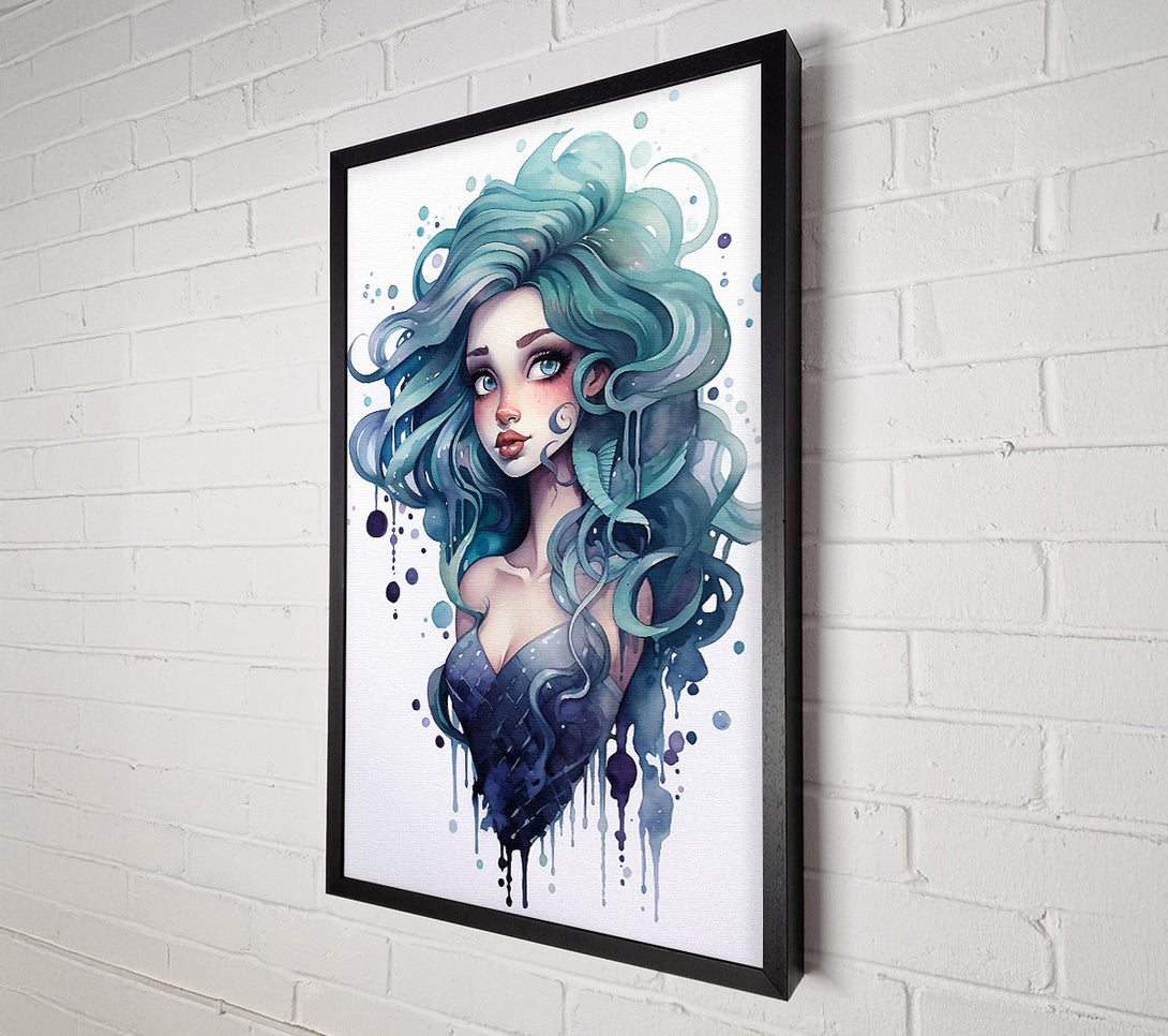  A Canvas Print of Mermaid Watercolour Canvas Print
