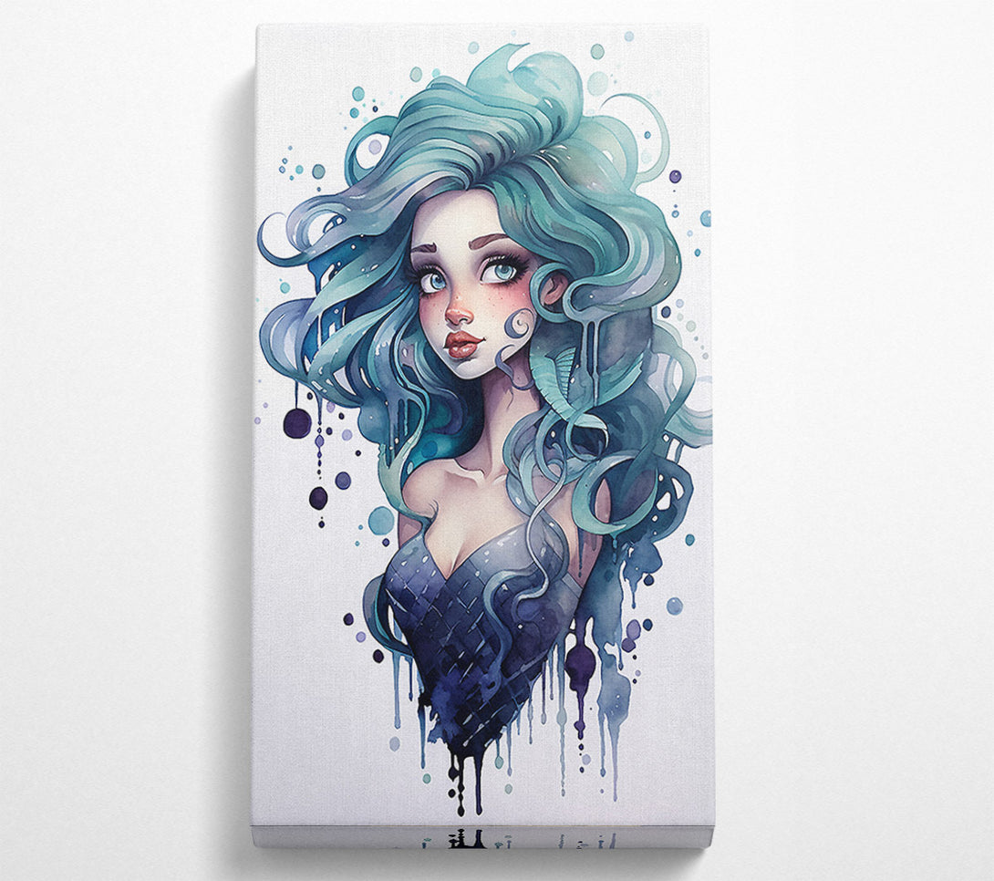  A Canvas Print of Mermaid Watercolour Canvas Print