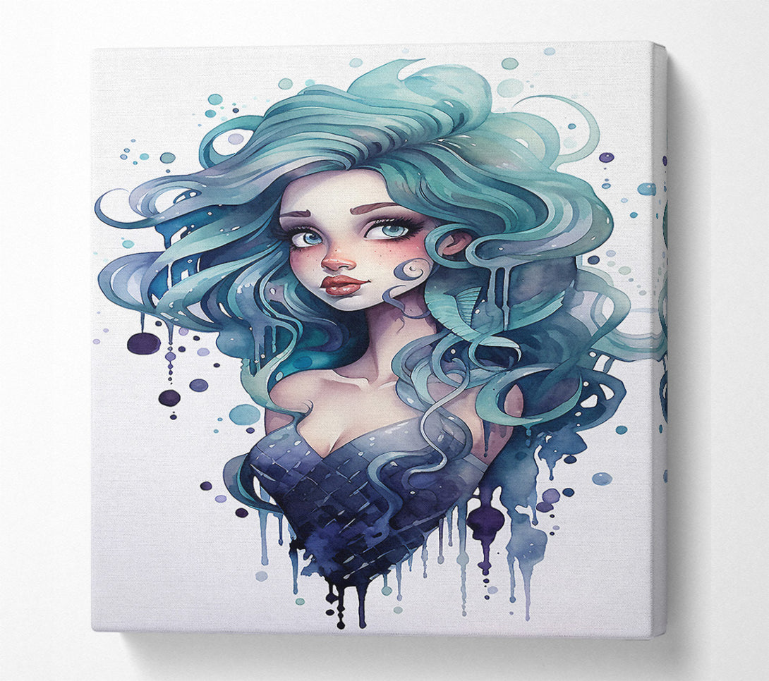  A Canvas Print of Mermaid Watercolour Canvas Print