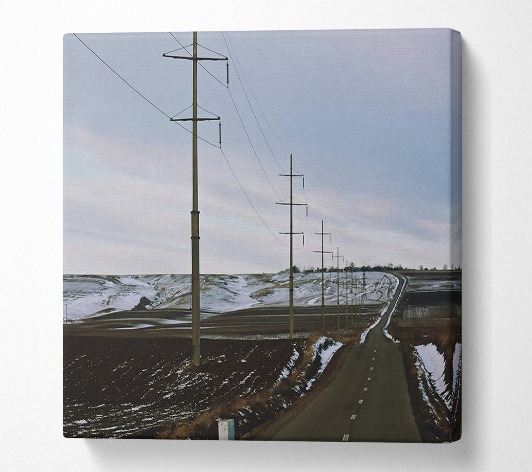  A Canvas Print of Gray Winter Road Canvas Print