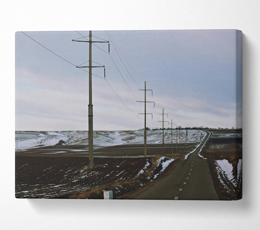  A Canvas Print of Gray Winter Road Canvas Print