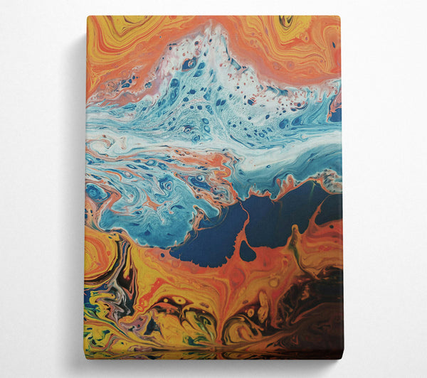  A Canvas Print of Orange And Blue Swirl Canvas Wall Art