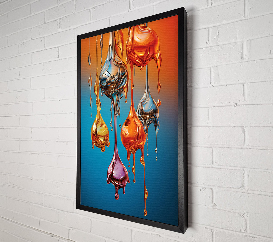  A Canvas Print of Metallic Drops Canvas Print