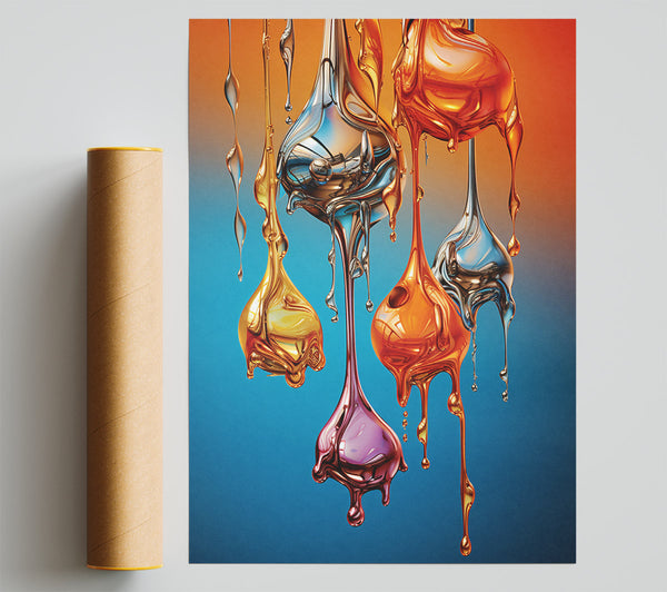 Metallic Drops Giclee Print