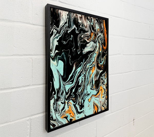 Aqua Black Swirls