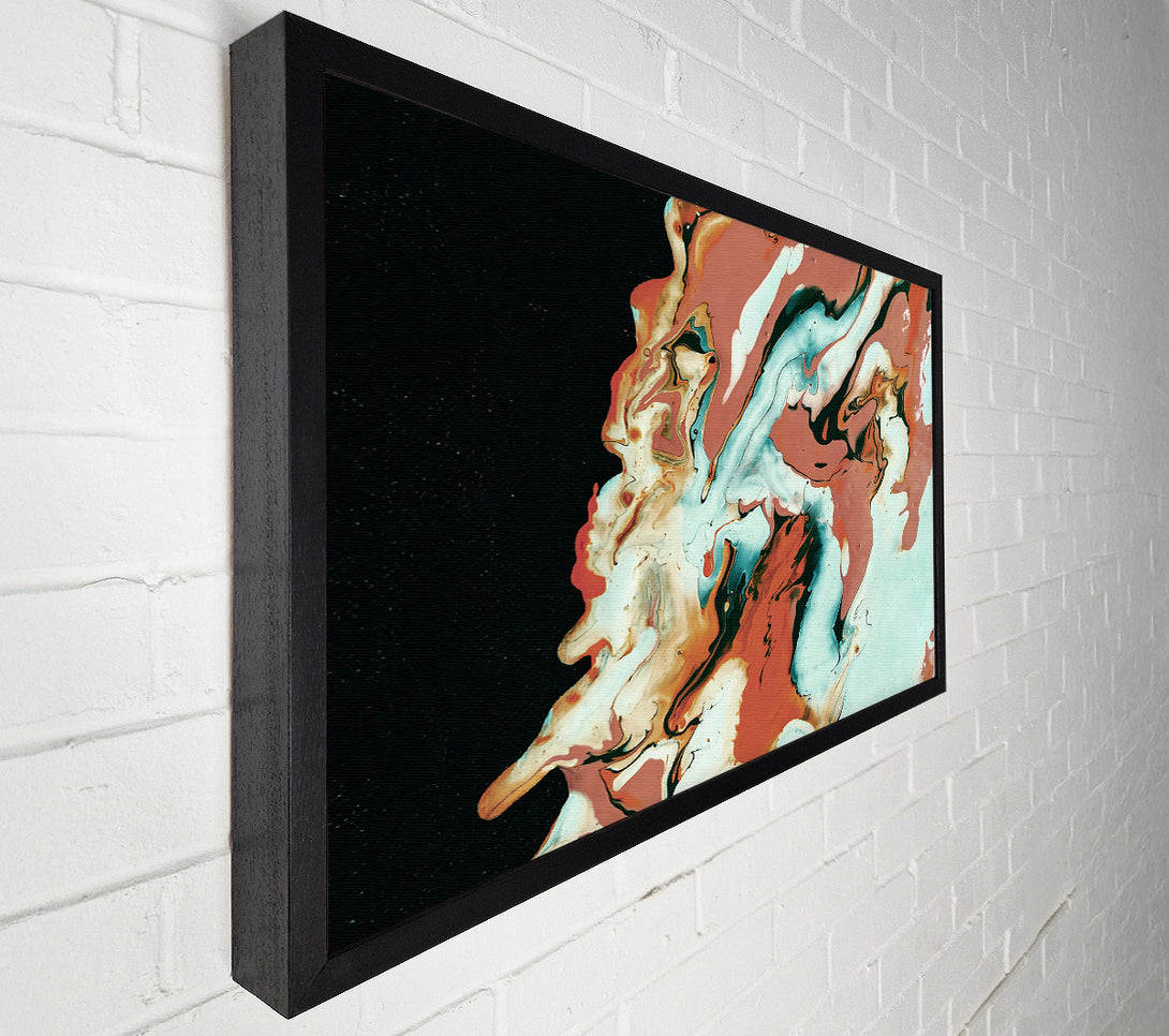  A Canvas Print of Teal And Peach Swirls Canvas Wall Art