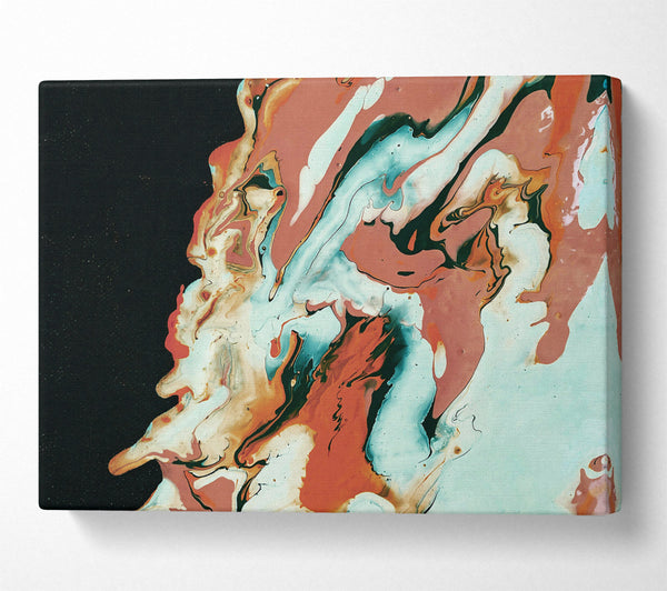  A Canvas Print of Teal And Peach Swirls Canvas Wall Art