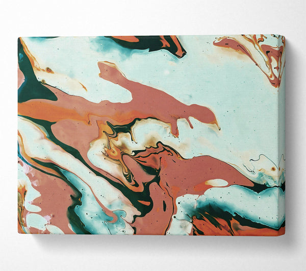  A Canvas Print of Teal Abstract Swirl Canvas Wall Art