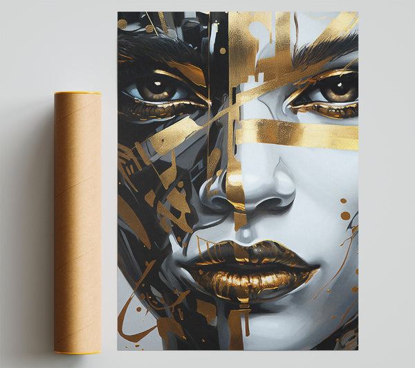 Metallic Gace Of Gold Poster